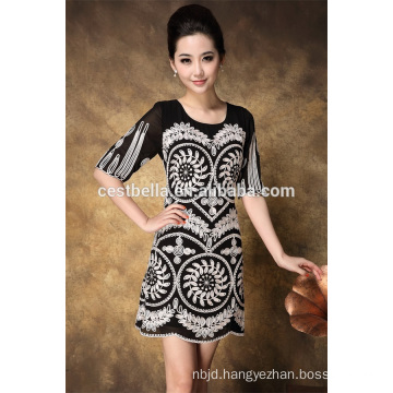 2016 High Quality Summer Embroidery Ladies Casual Dresses